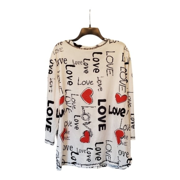 🎆Stylish White Love Print Women's Tunic 3X - Picture 5 of 7
